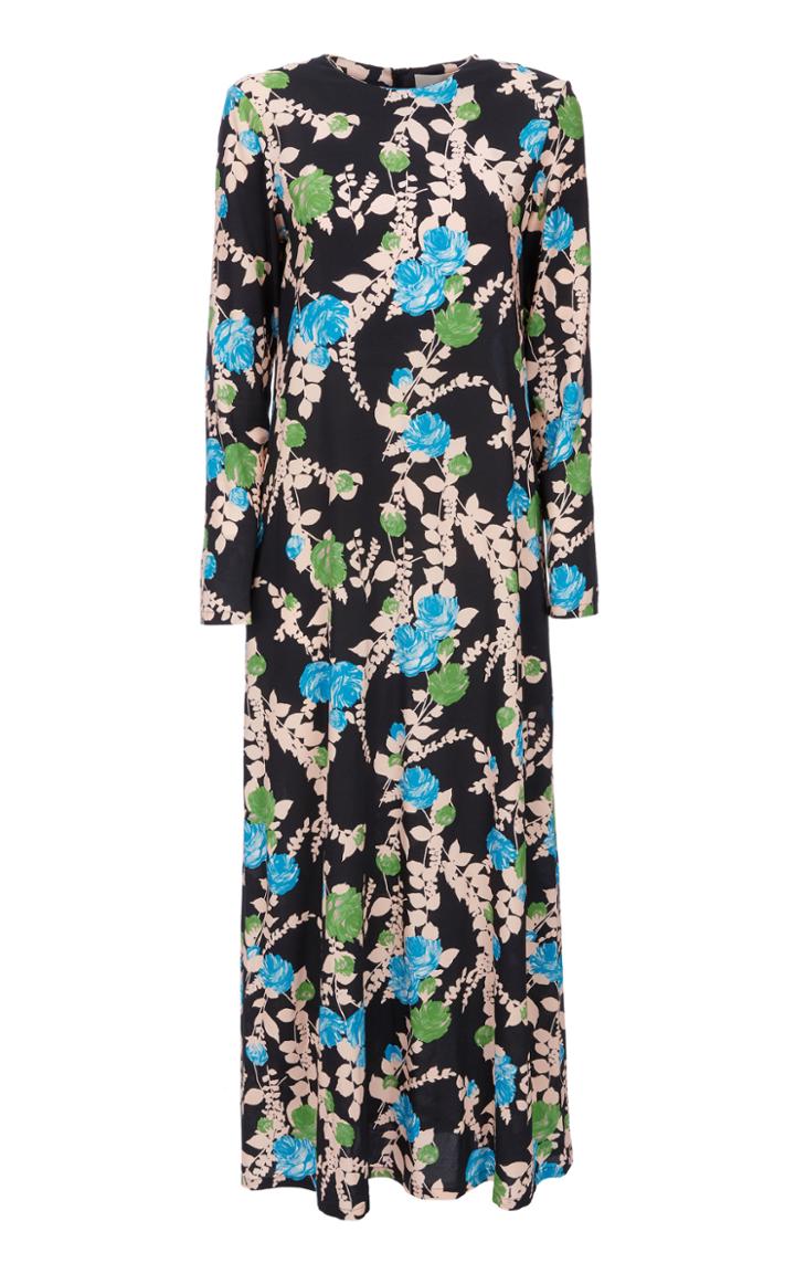 Moda Operandi La Doublej Swing Printed Satin Dress