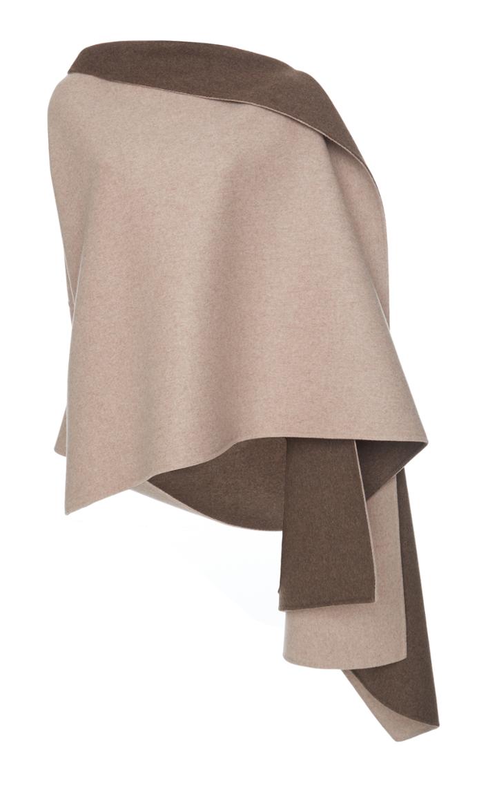 Agnona Cashmere Bicolor Drapy Coat