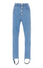 Alessandra Rich Crystal-embellished Slim-leg Stirrup Jeans
