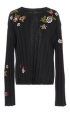 Red Valentino Embroidered Ribbed-knit Sweater