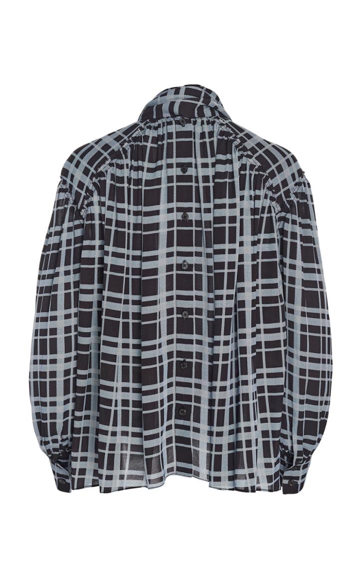 Proenza Schouler Plaid Tie-detailed Chiffon Blouse