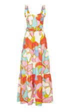 Moda Operandi Rebecca Vallance Tirano Belted Floral Linen-blend Maxi Dress