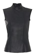 J. Mendel Sleeveless Leather Turtleneck Top