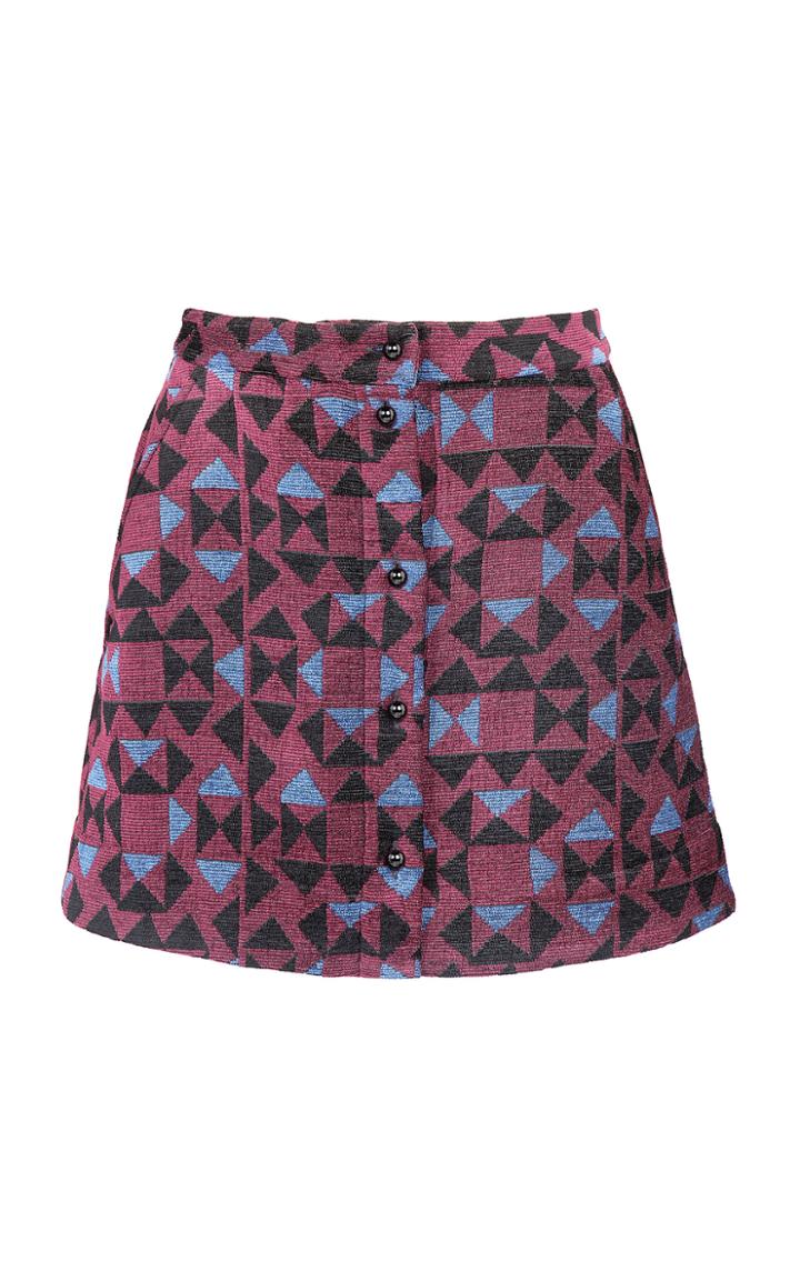 Moda Operandi Blaz Milano Khalilah Printed Velvet Mini Skirt