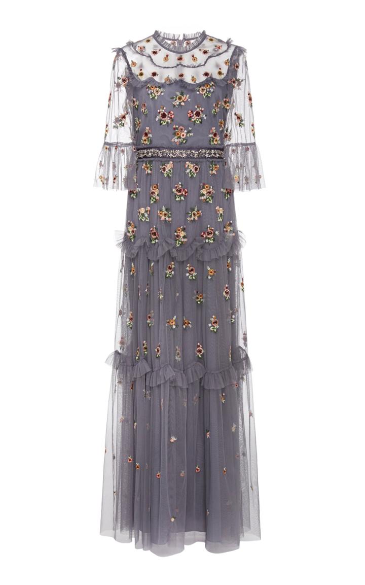 Needle & Thread Magdalena Embroidered Tulle Gown