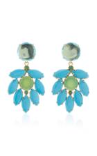 Bounkit Earring Set With Blue Quartz #15 Round Turquoise Marquis And C