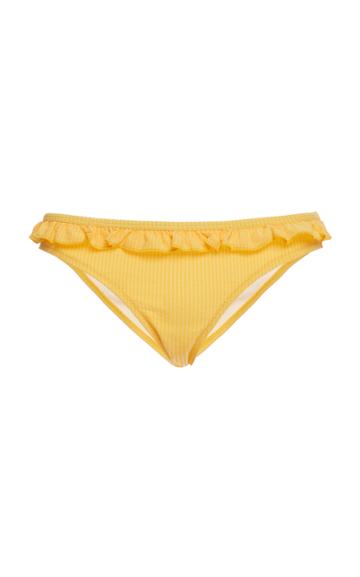 Solid & Striped Milly Ruffle Trim Triangle Bikini Bottom