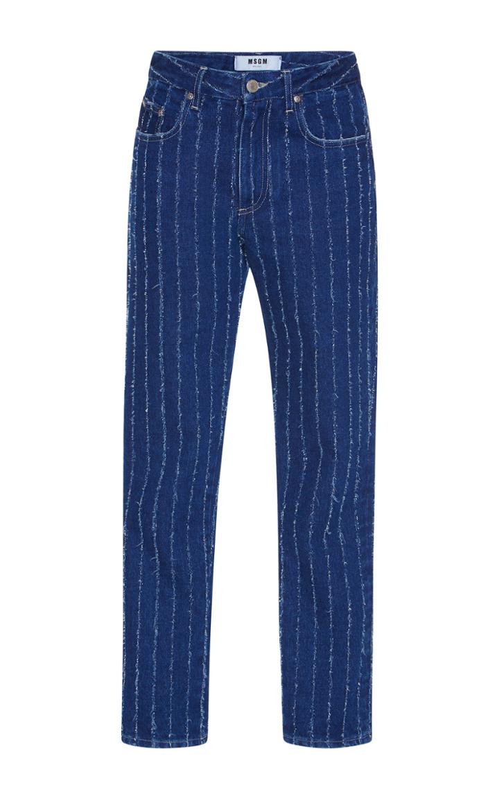 Msgm Straight Leg Pinstripe Denim Jean