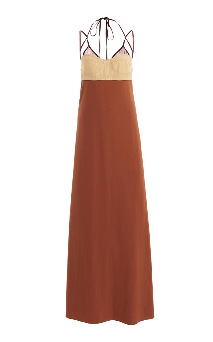Moda Operandi Victoria Beckham Double-layer Cami Twill Maxi Dress