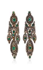 Jill Heller Vintage One-of-a-kind Gold And Emerald Victorian-era Earrings