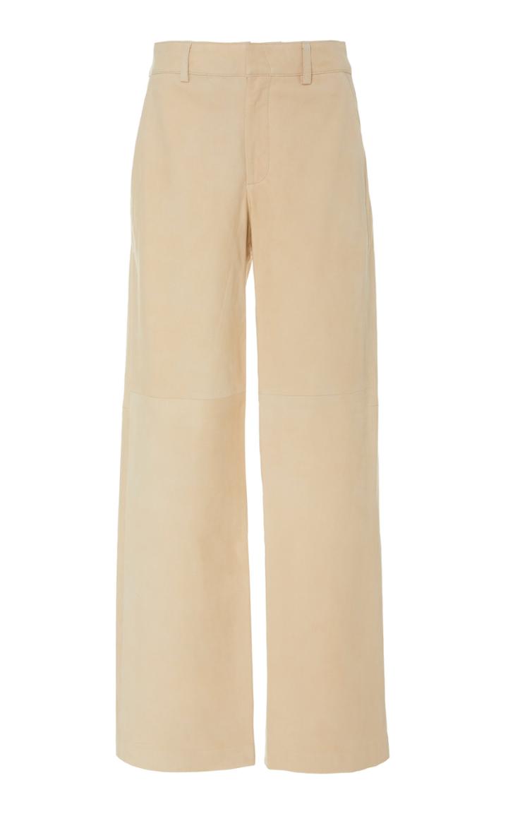 Vince Nubuck Lamb Leather Wide-leg Pants