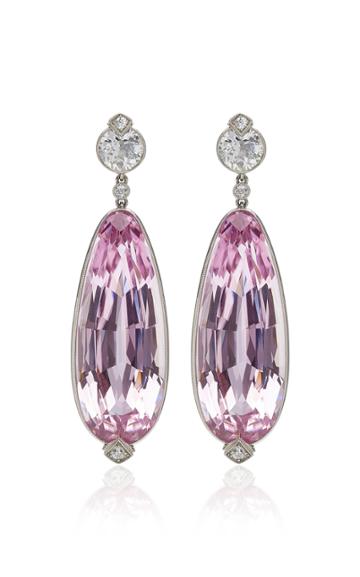 Moda Operandi Stephen Russell One Of A Kind Platinum Kunzite And Diamond Earrings