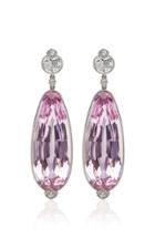 Moda Operandi Stephen Russell One Of A Kind Platinum Kunzite And Diamond Earrings