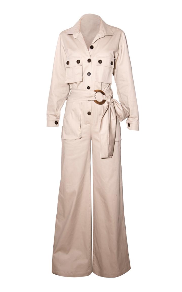 Moda Operandi Andres Otalora Valverde Belted Cotton Jumpsuit
