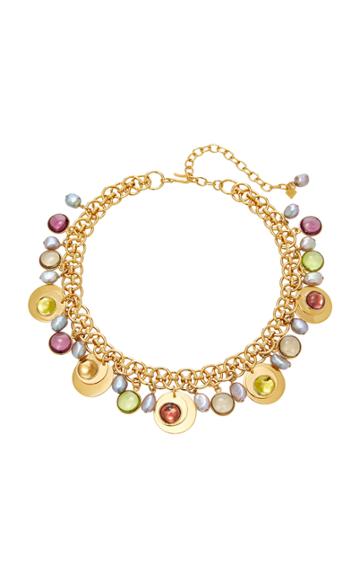 Loulou De La Falaise Short Sequin 24k Gold-plated Crystal Necklace