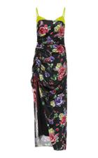 Prabal Gurung Bralette-top Floral-print Ruched Dress