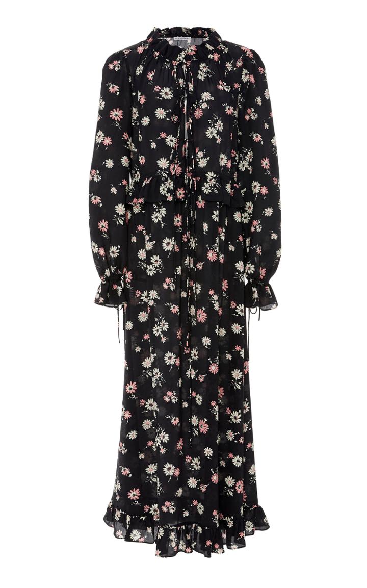 Les Rveries Silk Ruffle Picnic Long Dress