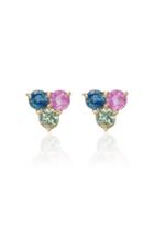 Eden Presley 4mm Round Multi Tri Stud Earrings