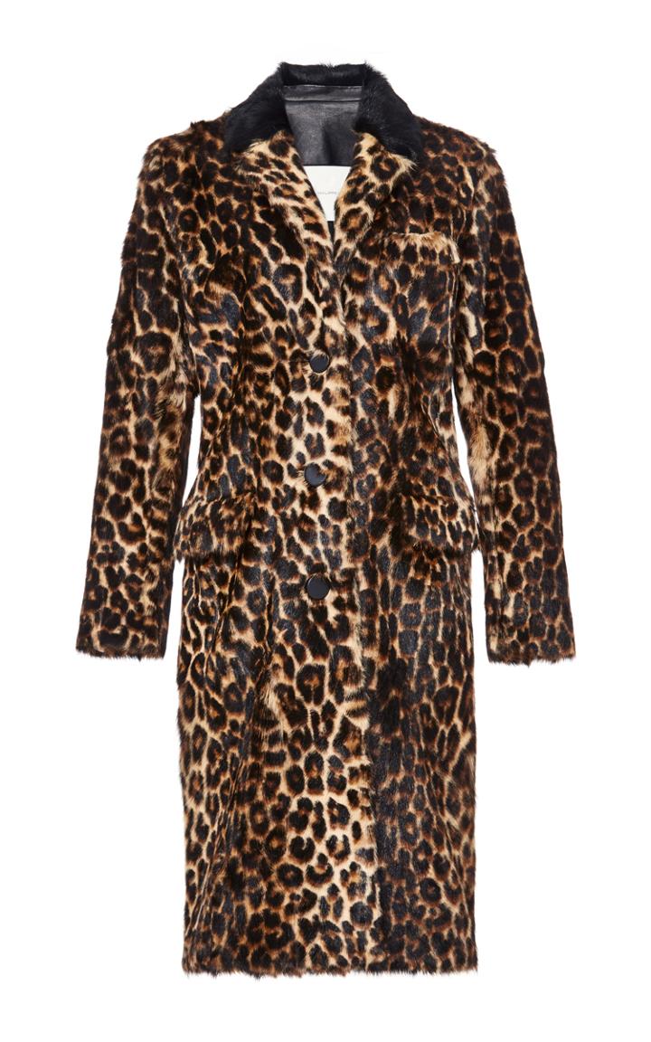 Adam Lippes Leopard Printed Capra Coat