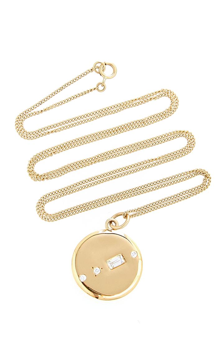 Wwake Small Diamond Medallion 18 Necklace