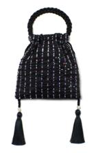 Moda Operandi Lizzie Fortunato Gala Embroidered Stripe Velvet Top Handle Bag
