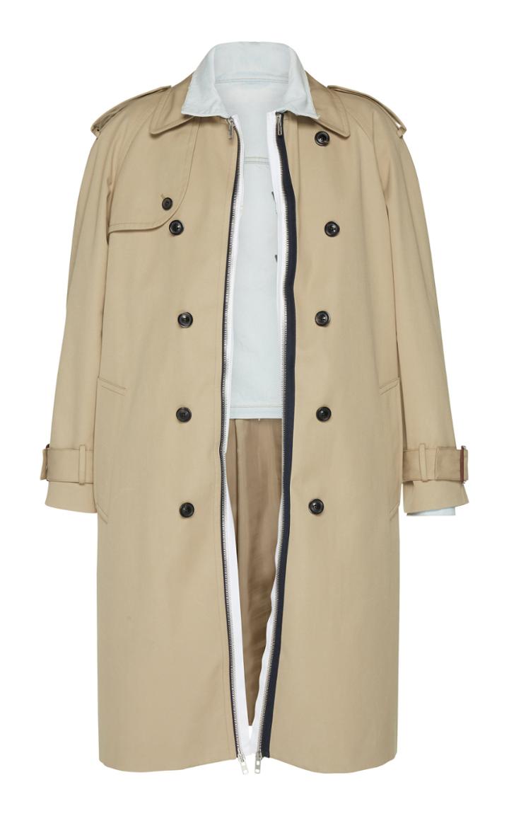 Maison Margiela Reversible Twill And Denim Trench Coat