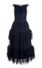 Moda Operandi Molly Goddard Crystal Ruffled Tulle Midi Dress