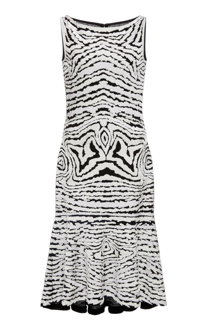 Naeem Khan Sequin Embroidered Flared Dress