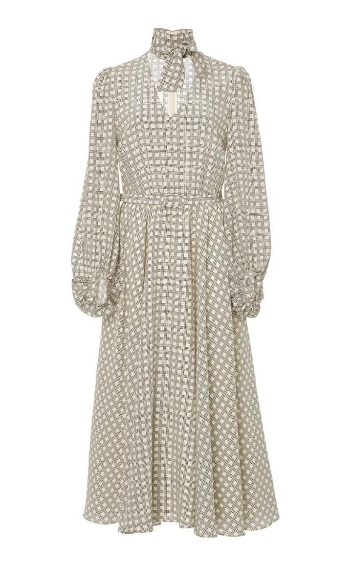 Co Silk Houndstooth Dress