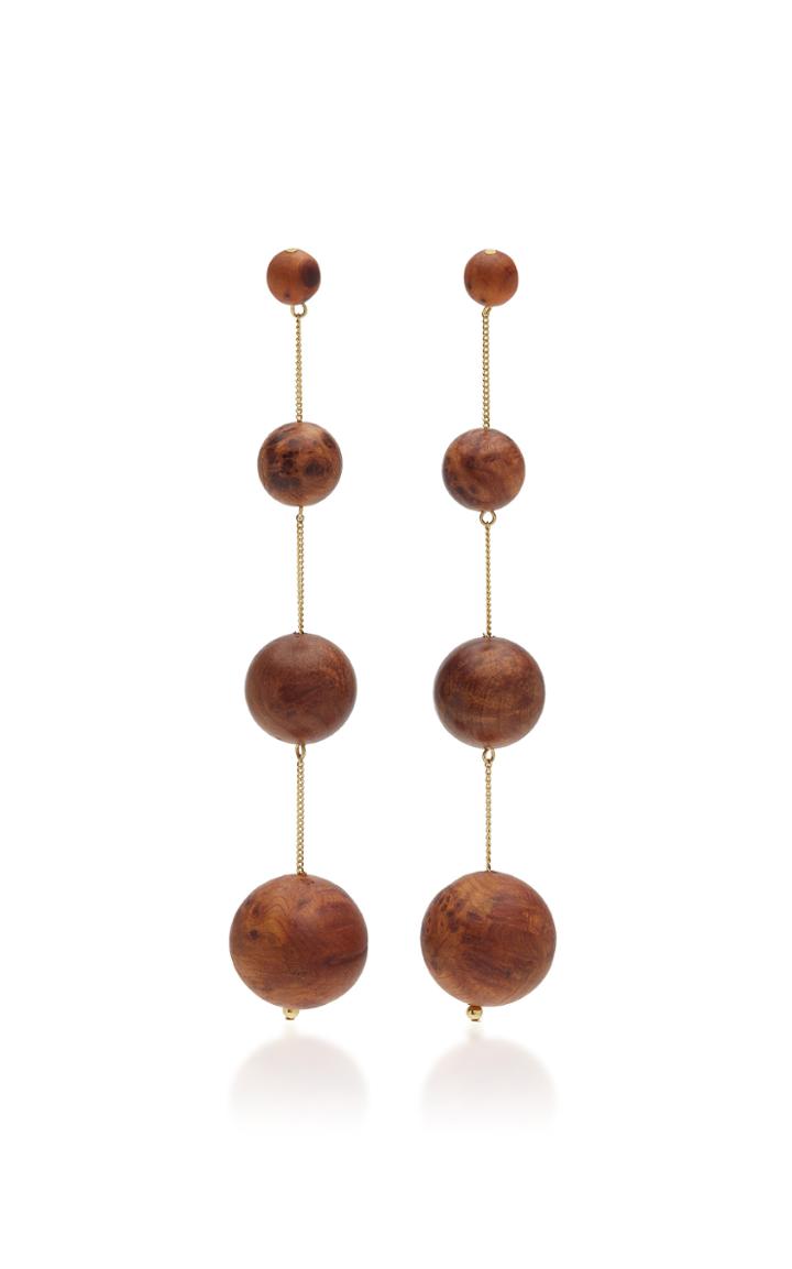 Cult Gaia Candace Gold-tone And Wood Earrings