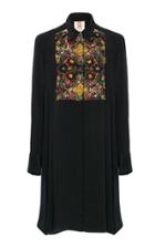 Figue Emmanuel Embroidered Tuxedo Silk Tunic