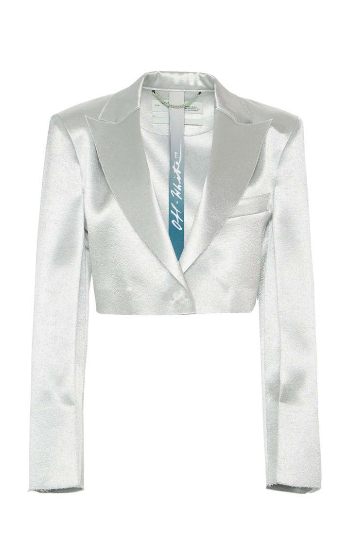 Off-white C/o Virgil Abloh Single-breasted Cropped Satin Blazer