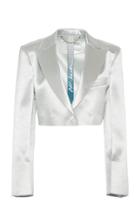 Off-white C/o Virgil Abloh Single-breasted Cropped Satin Blazer