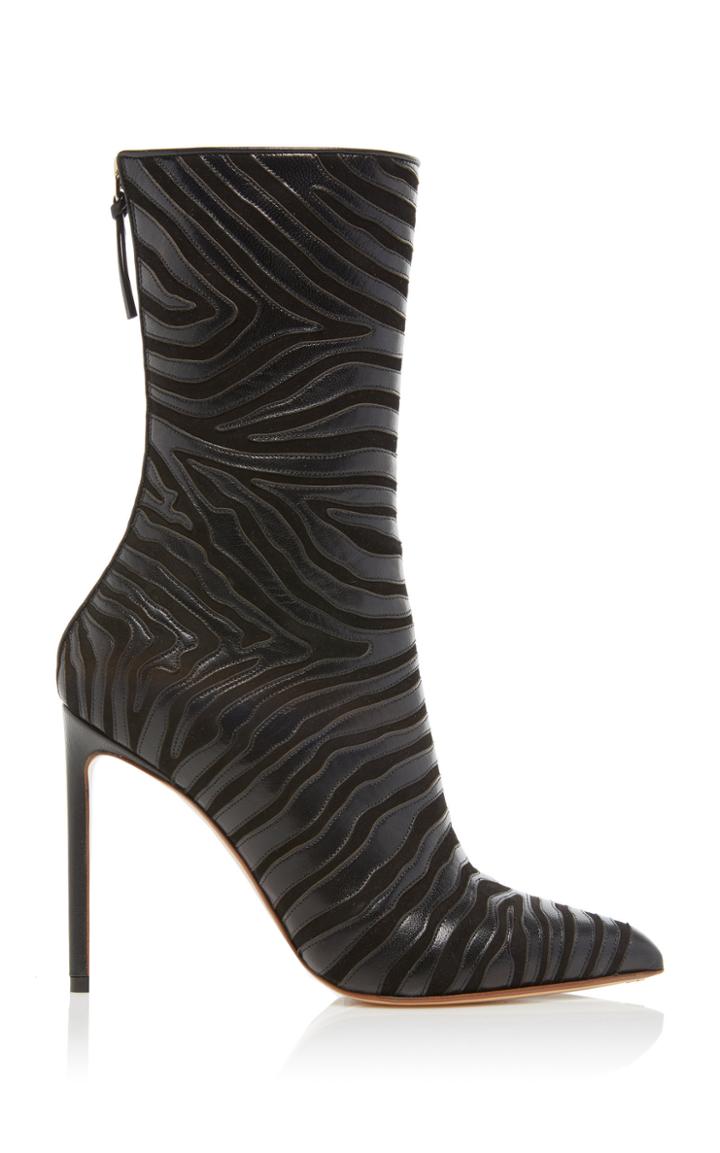 Francesco Russo Zebra High Heel Bootie