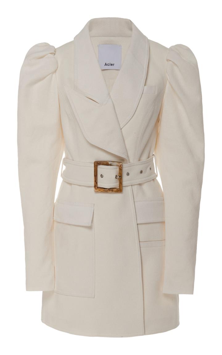 Acler Alameda Puffed-shoulder Belted Blazer Dress