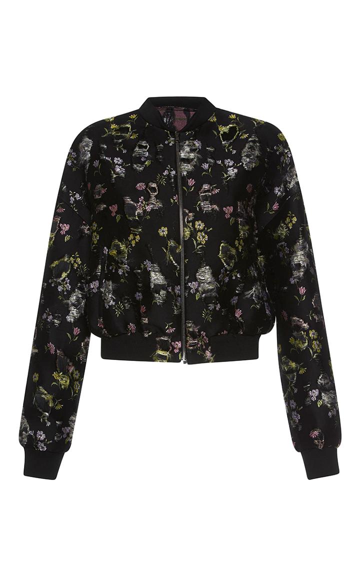 Giambattista Valli Distressed Floral Jacquard Jacket