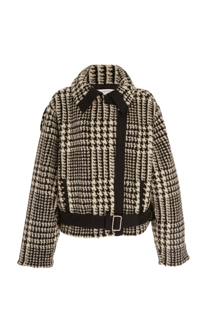 Philosophy Di Lorenzo Serafini Prince Of Wales Checked Jacquard Biker Jacket