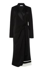 Self Portrait Pleated Satin Wrap Dress