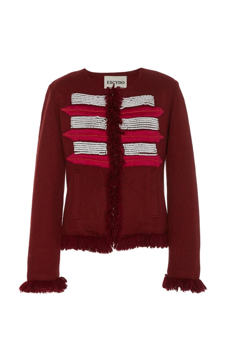 Escvdo Huaca Cotton Handwoven And Hand Embroidered Jacket