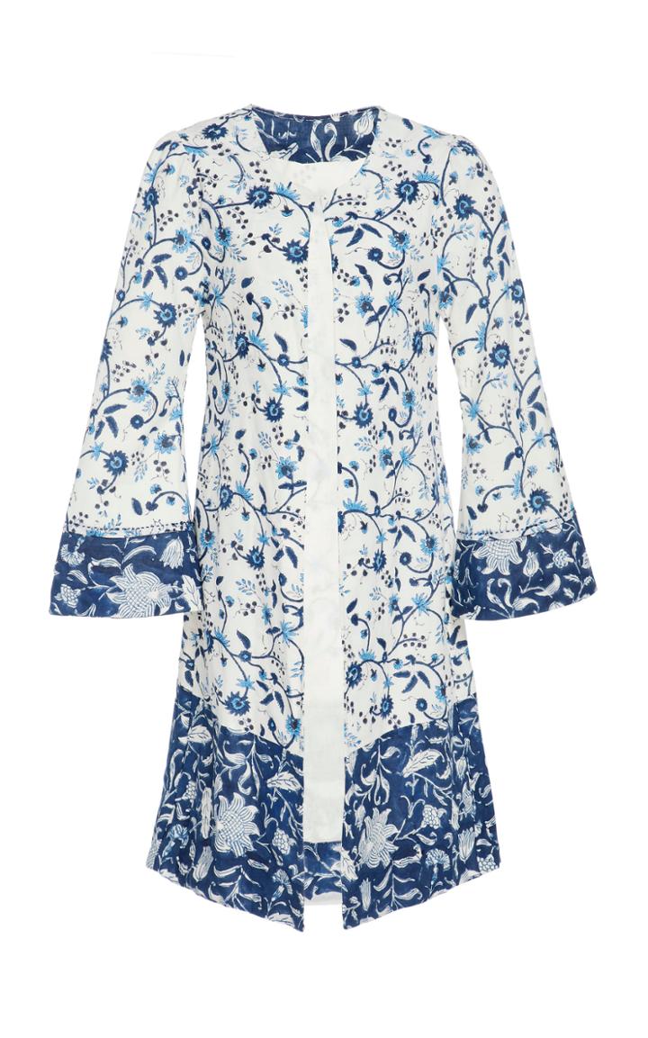 Alix Of Bohemia Limited Edition Delphine Blue Block Print Coat