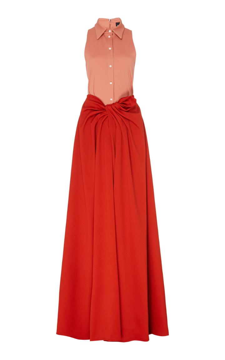 Moda Operandi Brandon Maxwell Two-tone Crepe-satin Gown Size: 0