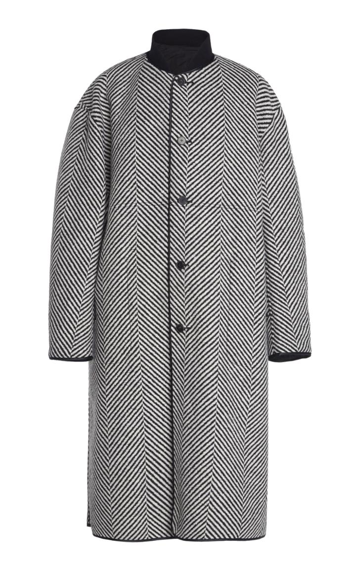 Moda Operandi Haider Ackermann Reversible Herringbone Wool Coat Size: 46