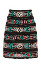 Costarellos Embroidered Mini Skirt