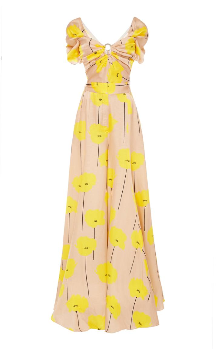 Carolina Herrera Short Sleeve Jumpsuit