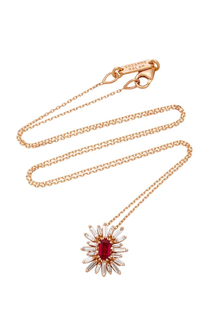 Suzanne Kalan One-of-a-kind 18k Rose Gold Ruby And Diamond Necklace