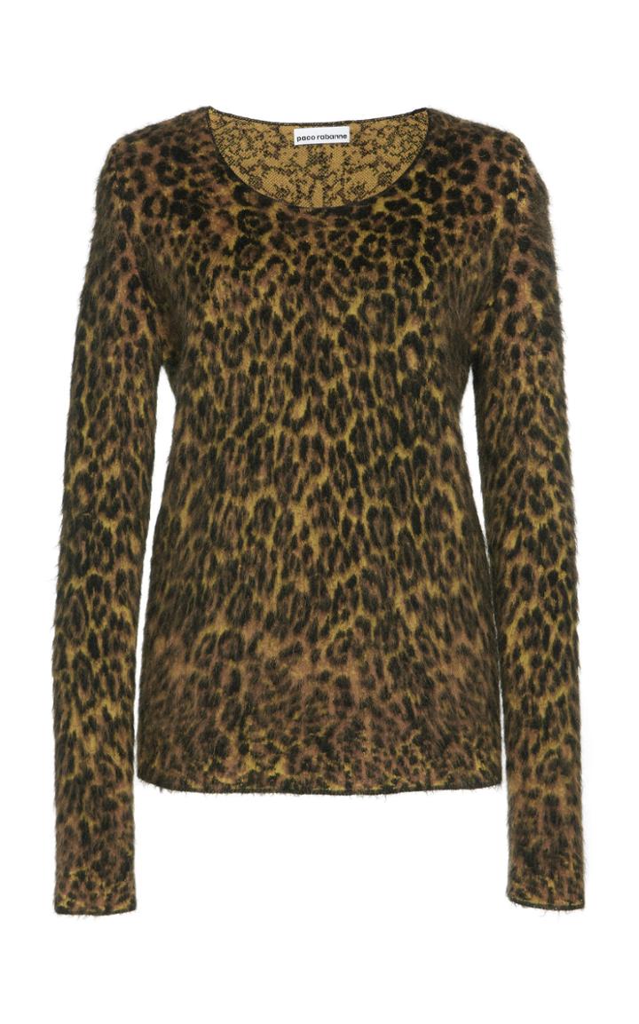 Paco Rabanne Mohair Leopard Print Sweater