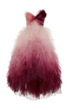 Marchesa Strapless Ombre High Low Dress