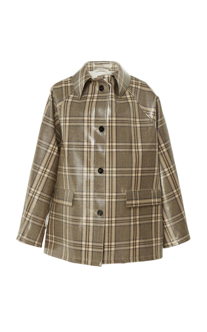 Kassl Checked Lacquered Wool-blend Jacket