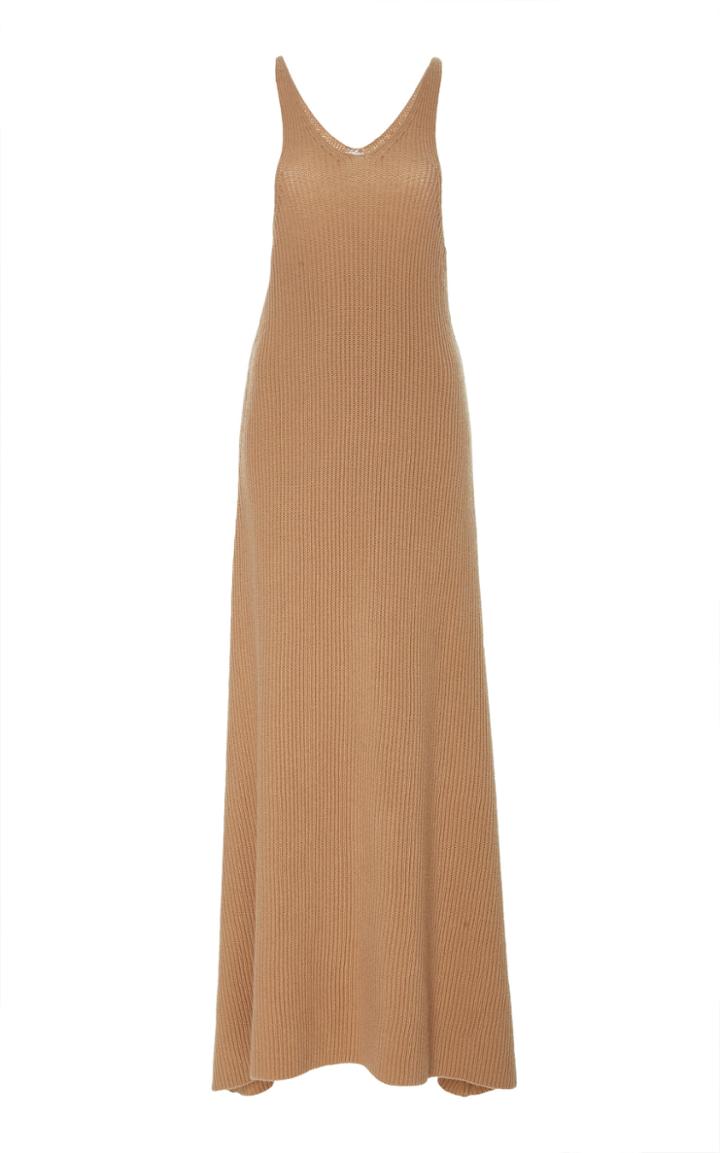 Ryan Roche Narrow Shoulder Ribbed Dress
