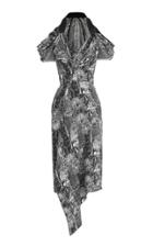 Maticevski Clade Ruffled Printed Satin And Crepe Top
